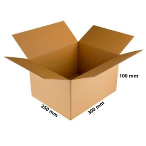 Karton klapowy 300x250x100mm 3W B 350g/m2 (1300 szt. – paleta)