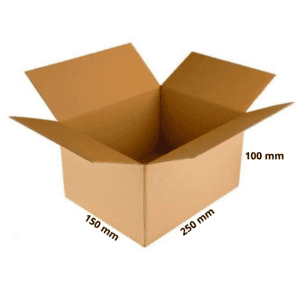 Karton klapowy 250×150×100 mm z tektury falistej — CartonCraft