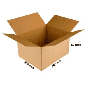 Karton klapowy 250×200×80 mm z tektury falistej — CartonCraft